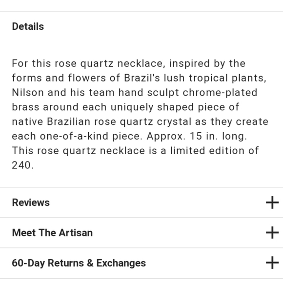 Rose Quarts Collar Necklace (UNUSED) - Picture 3 of 3